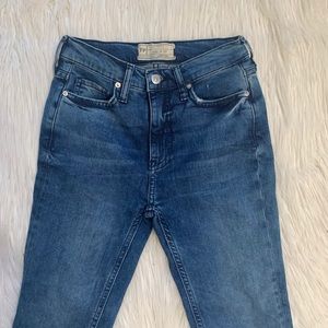 Free People High-Rise Busted Knee Skinny Jeans